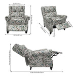 Breeins Retro Linen Upholstered Recliner Armchair with Adjustable Backrest & Footrest