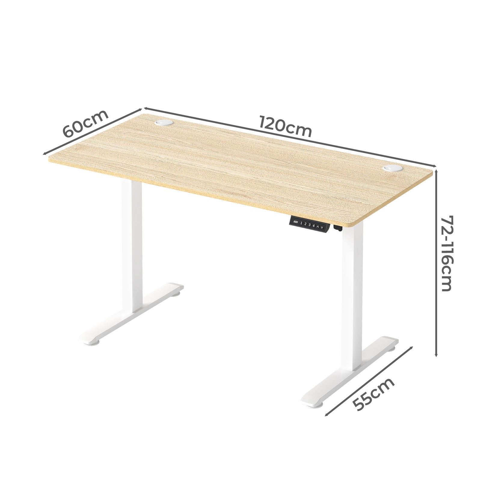 Electric Standing Desk Height Adjustable With Memory Control | Natural