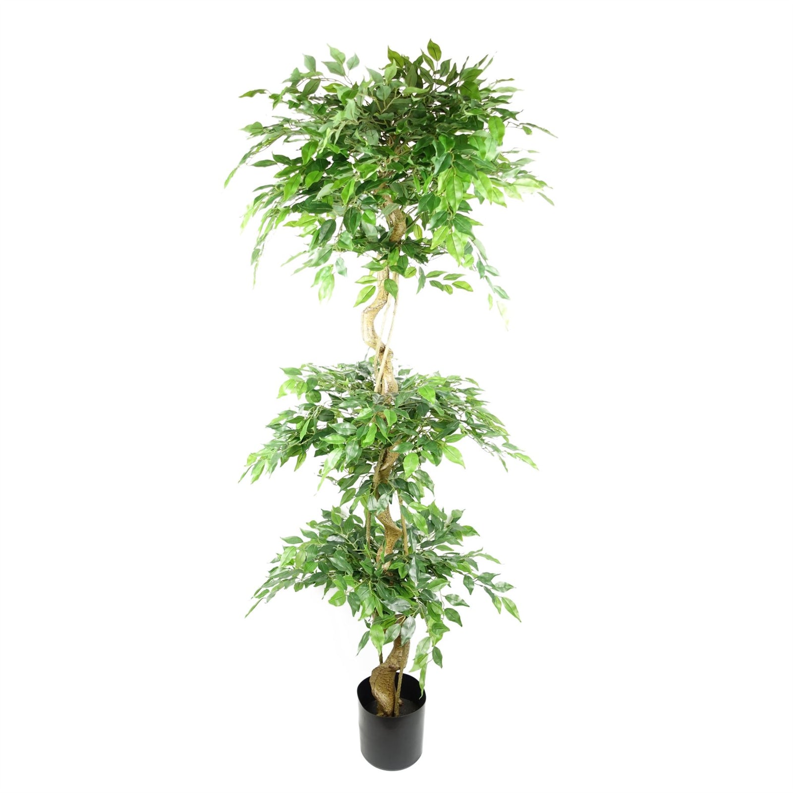 180cm Artificial Twisted Fruticosa Ficus Tree Triple Ball Topiary