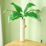2 In 1 Hidden Litter Box With Green Leaf Cat Tree, Indoor, Oak