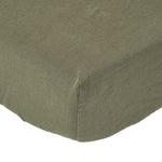 Luxury Linen Deep Fitted Sheet | Super King | Khaki Green