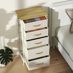 HOMCOM Fabric Chest Of Drawers, 5 Drawer Dresser For Bedroom
