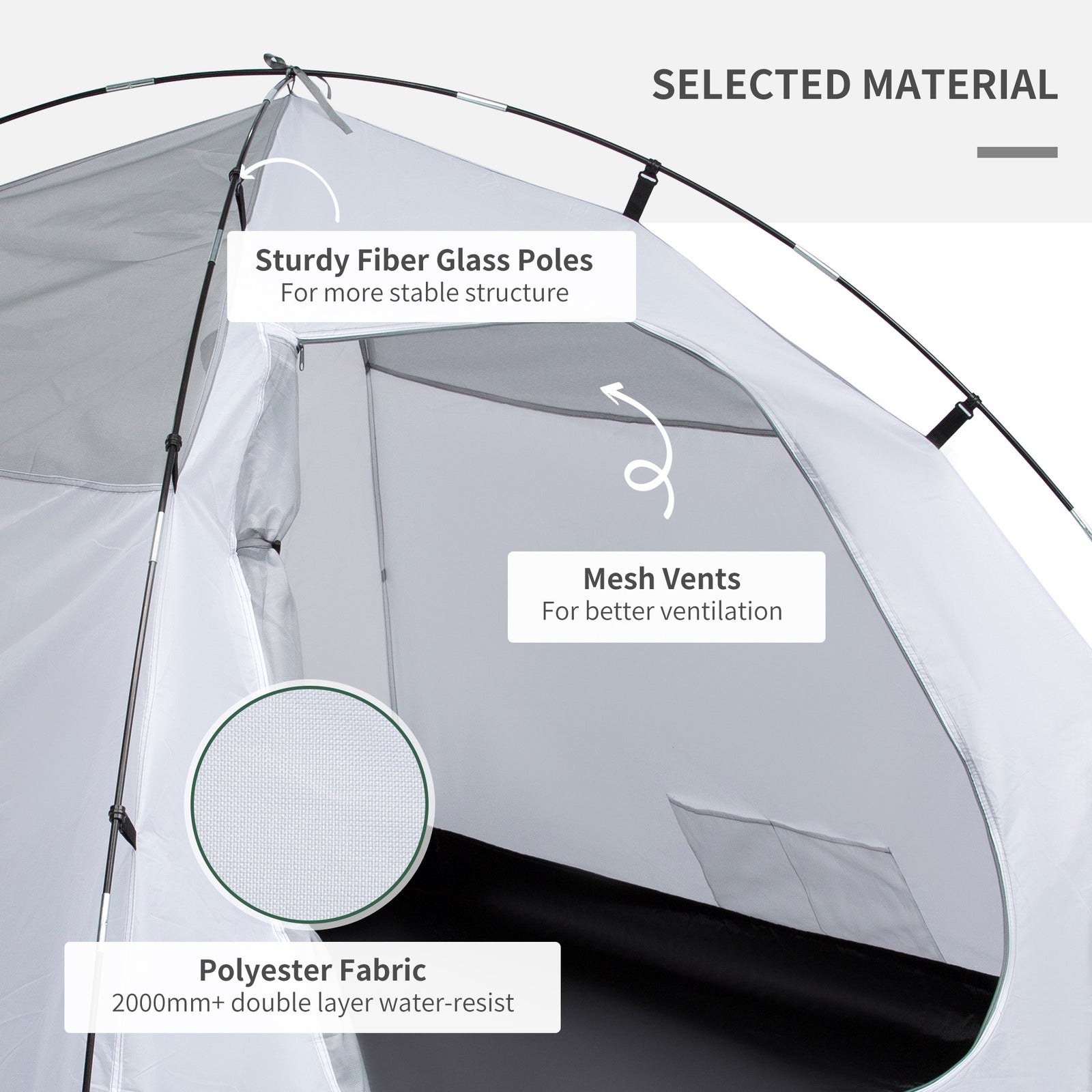 Compact Camping Tent W/ Vestibule & Mesh Vents For Hiking | Blue