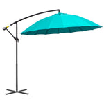 2.7m Cantilever Shanghai Parasol W/ Crank & Cross Base | Turquoise