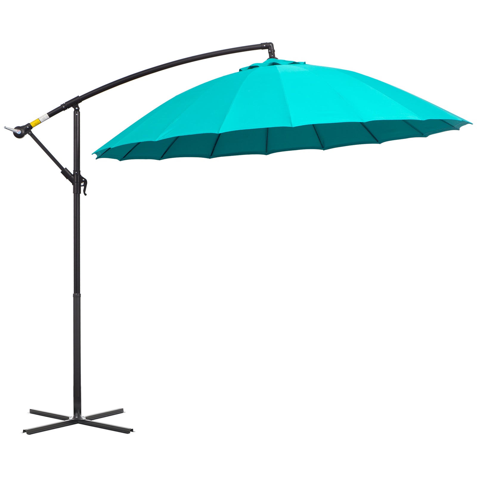2.7m Cantilever Shanghai Parasol W/ Crank & Cross Base | Turquoise