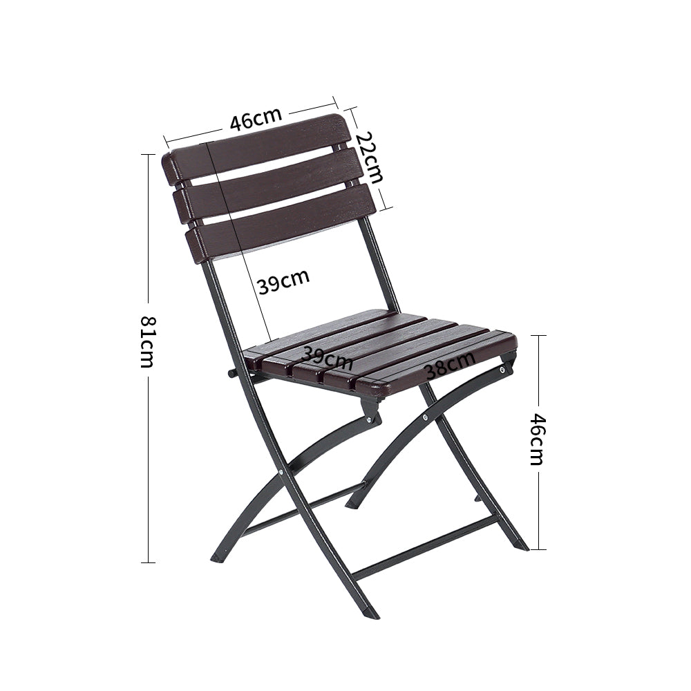 3-piece Plastic Outdoor Folding Table And Chairs Set
