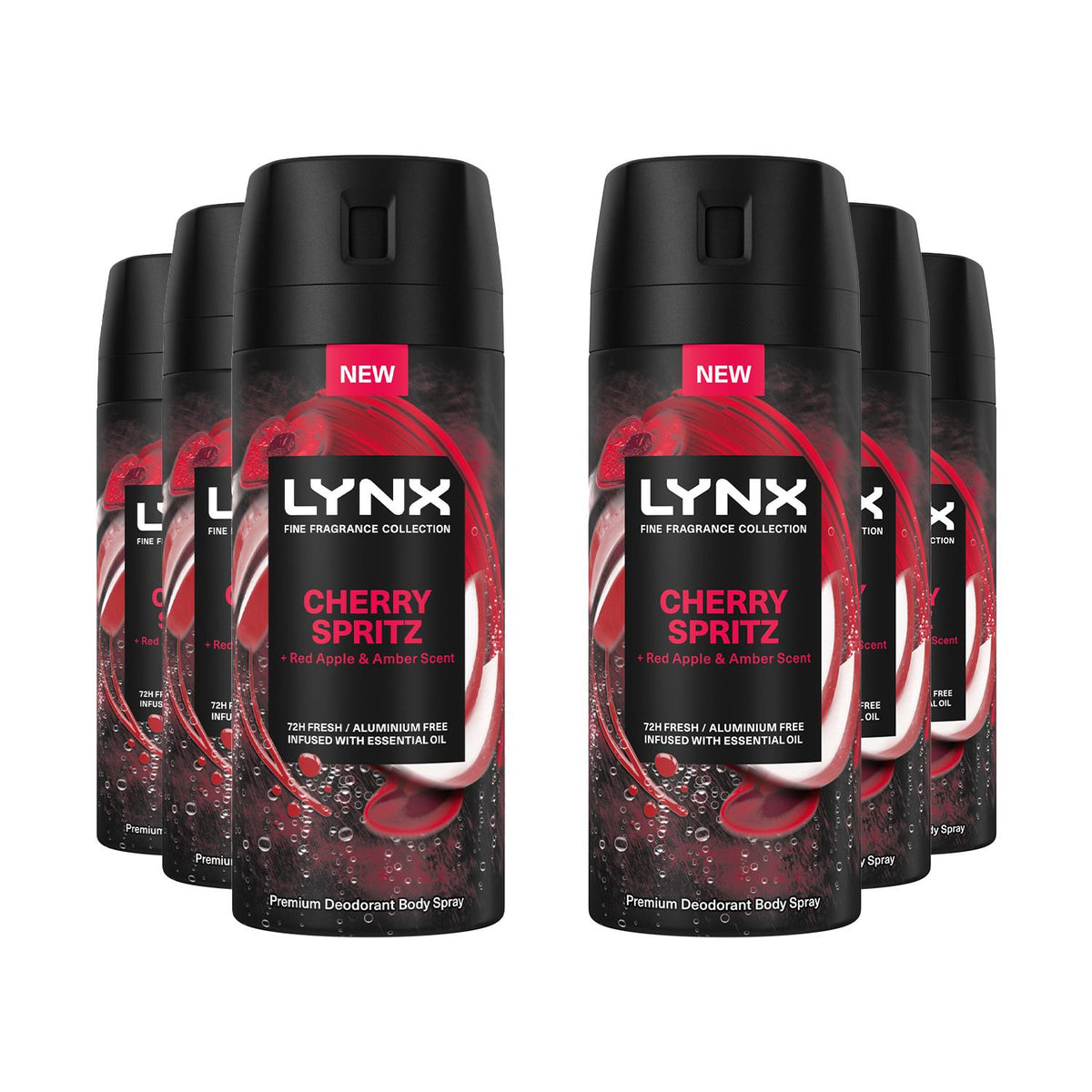 Men Deodorant Body Spray Cherry Spritz With 72hrs Freshness 150ml, 6 Pack | Set of 6