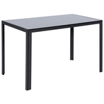 Rectangular Tempered Glass Dining Table For Kitchen Dining Room | Small | Black