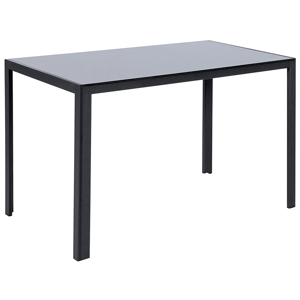 Rectangular Tempered Glass Dining Table For Kitchen Dining Room | Small | Black