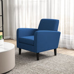 Modern Armchair Accent Chair With Rubber Wood Legs | One Size | Blue