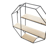 Octagonal Metal Floating Wall Display Shelf