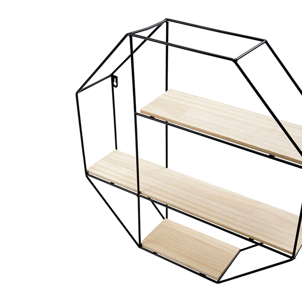 Octagonal Metal Floating Wall Display Shelf