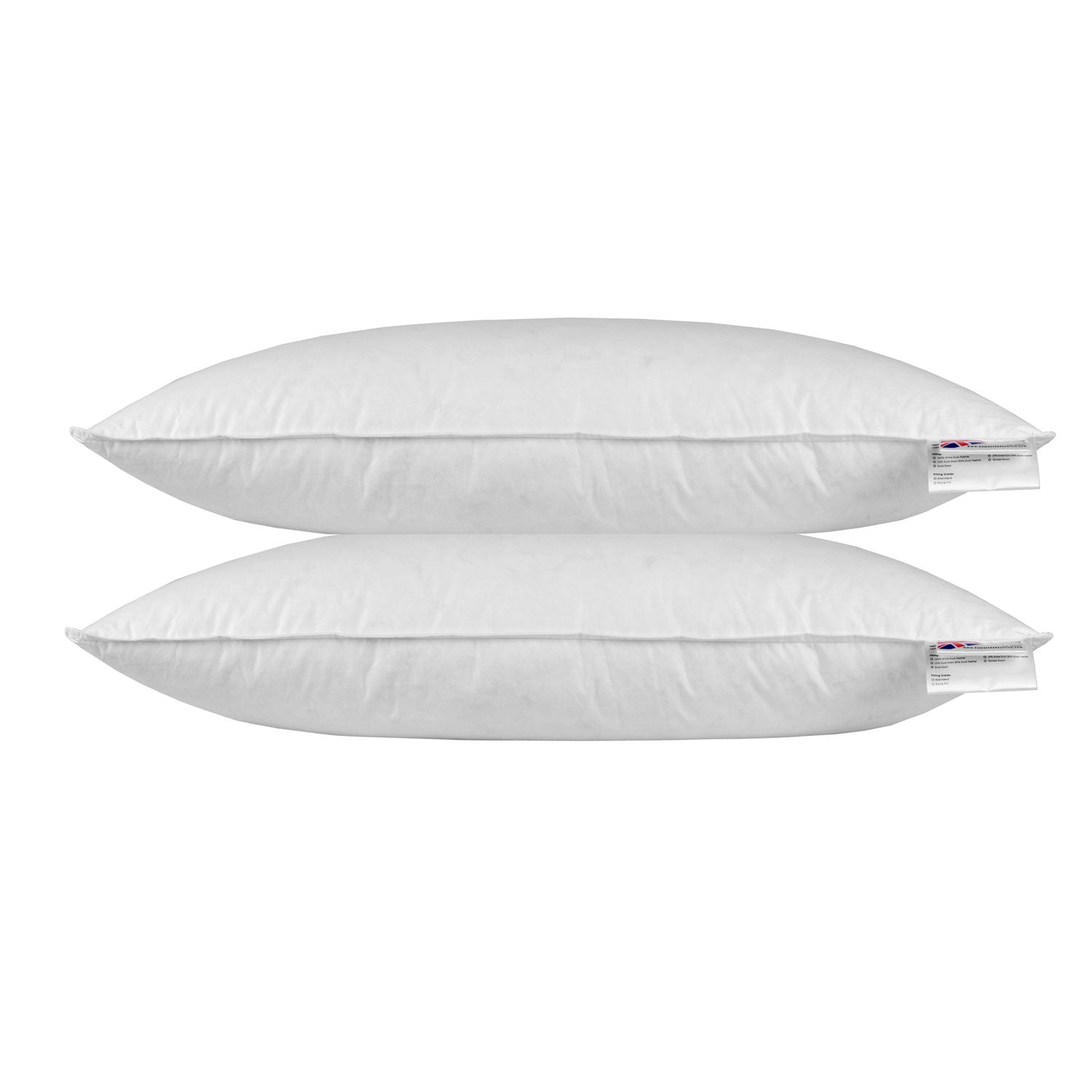 Duck Feather & Down Euro Continental Pillow Pair - 40cm X 80cm (16"x32")