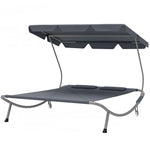 Garden Double Hammock Sun Lounger Day Bed Canopy 2 Pillows