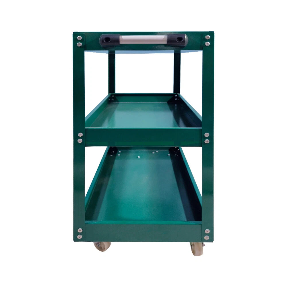 Tool Storage Heavy Duty Durable Garage Trolley Workshop 3 Tier Wheel Cart Shelf | Green
