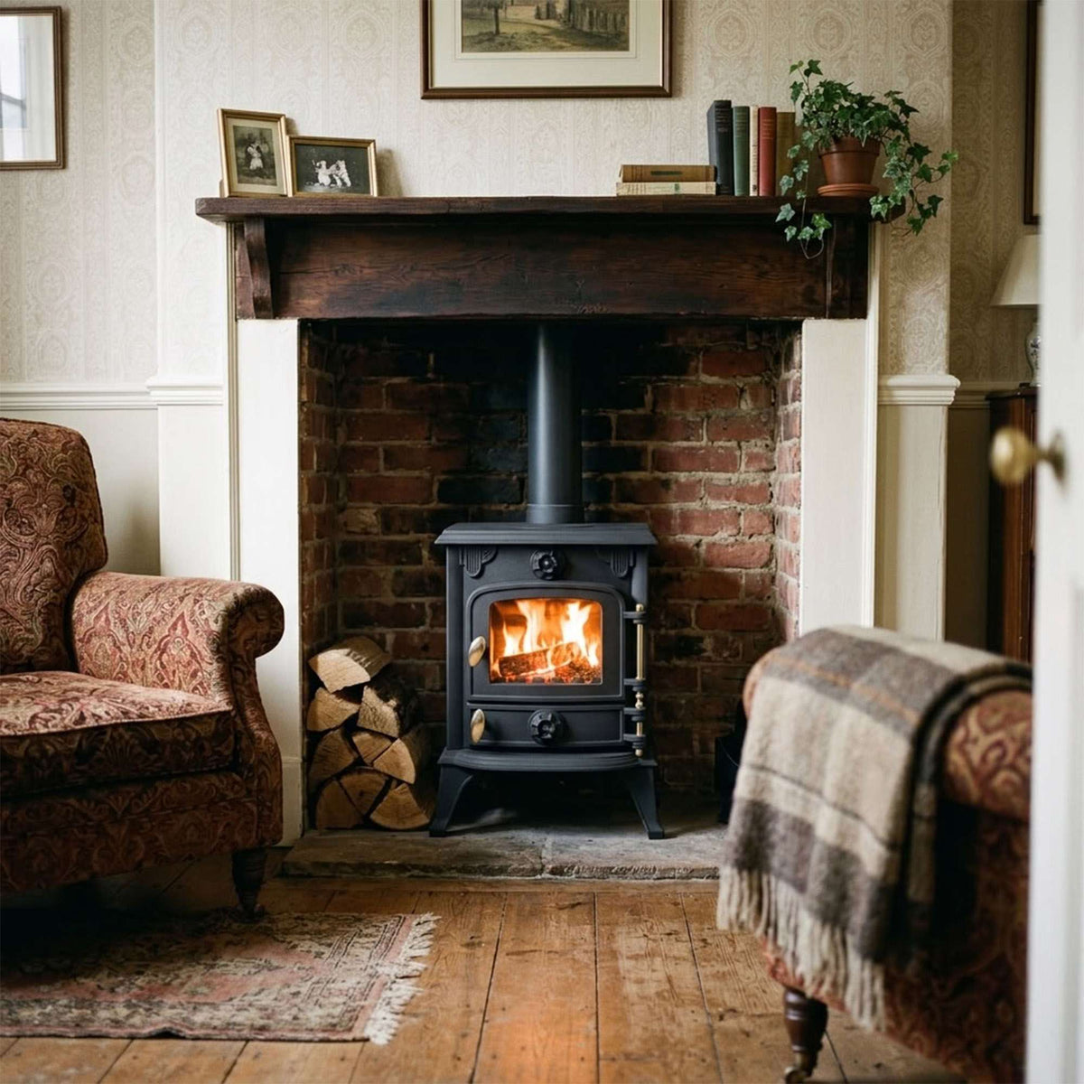 5kw Cast Iron Wood Burning Stove Multi-fuel Fireplace Ja013 Defra Approved