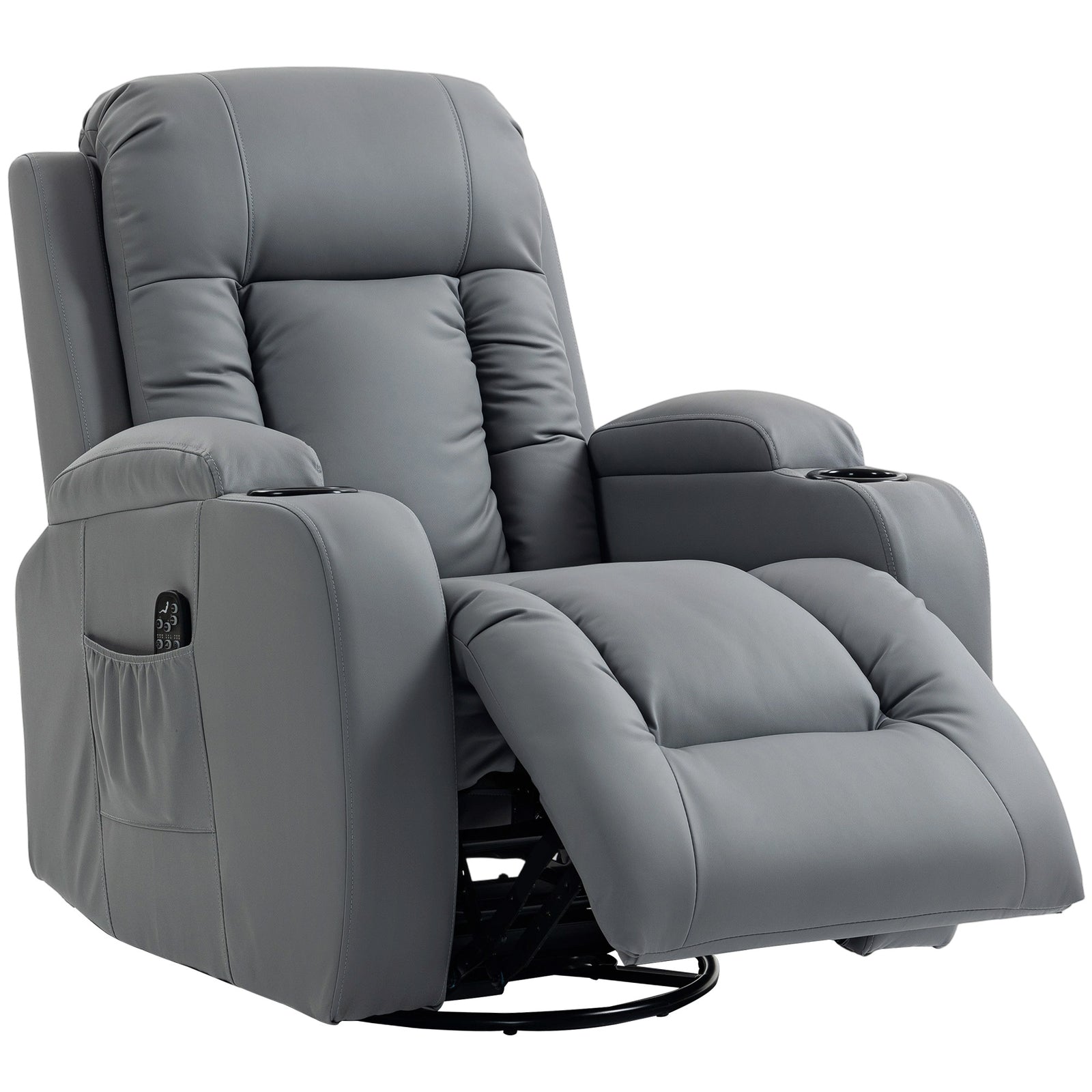 HOMCOM Massage Recliner Chair, Recliner Armchair With 8 Vibration & Heat