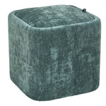 Modern Cube Storage Footstool Ottoman With Reversible Lid | Green