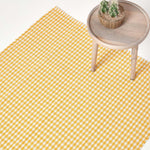 Cotton Gingham Check Rug Hand Woven | 170cm | Yellow