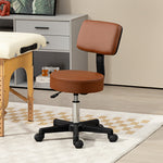 Adjustable Swivel Salon Chair Padded Seat Back 5 Wheels | One Size | Brown