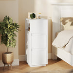 Slim Bedside Table, Bedside Cabinet With Open Shelf And 2 Drawers | White