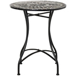 60cm Round Mosaic Side Table -grey