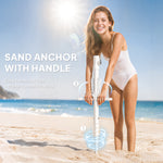 Beach Umbrella, Portable With Sand Anchor | Blue