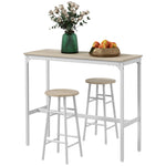 3 Piece Bar Set, Industrial Kitchen And Chair Set | Oak
