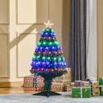 3ft Prelit Artificial Christmas Tree Fiber Optic Xmas Decoration, Green | 3ft | Green