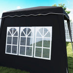 2.4x2.4m Pop Up Gazebo With 2 Sidewalls And Carry Bag | Black