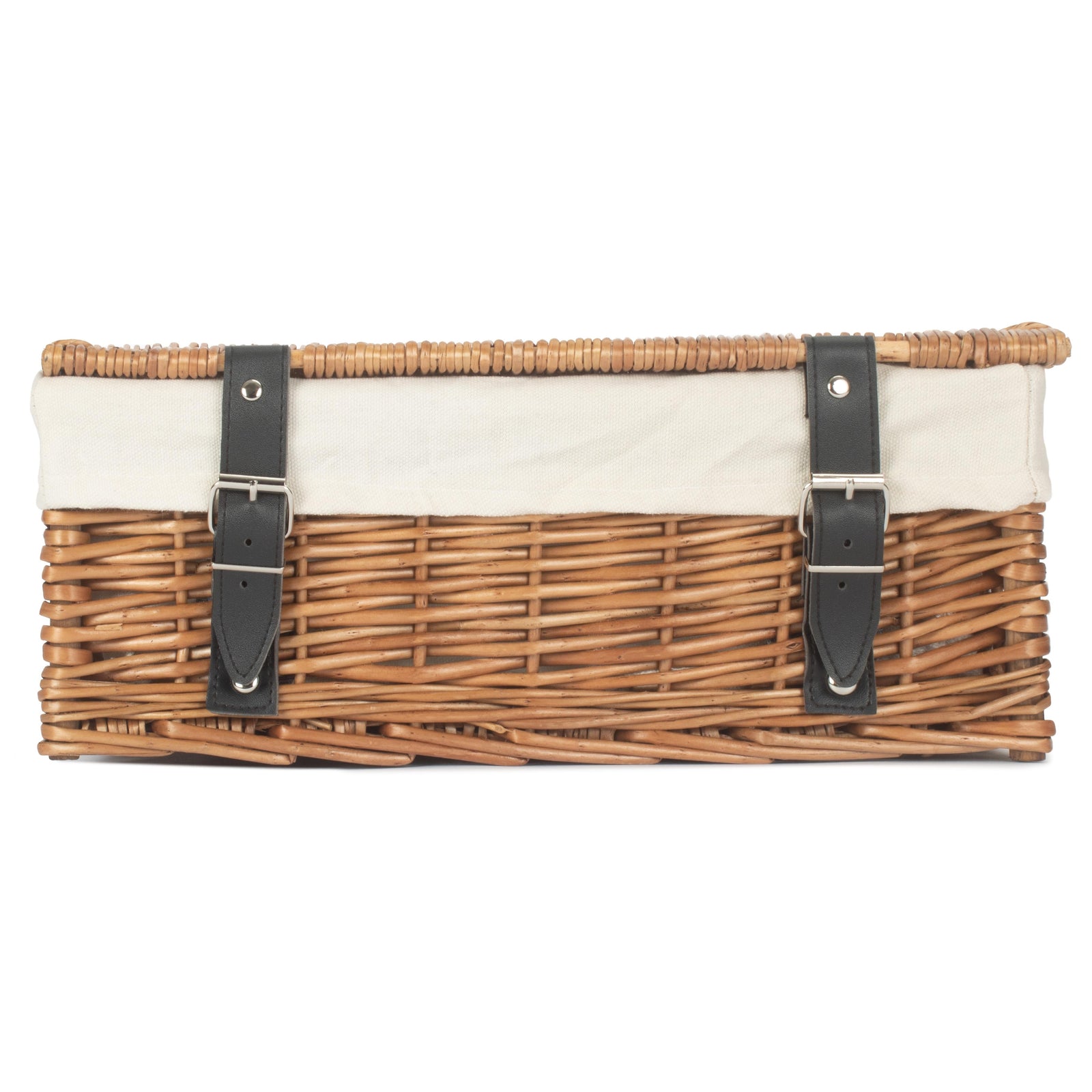 Wicker Double Steamed 35cm Empty Hamper Basket | White
