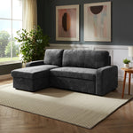 Coeburn Reversible Corner Sofabed With Storage | Dark Grey