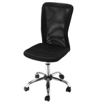 Armless Mesh Office Chair 5 Wheels | Black