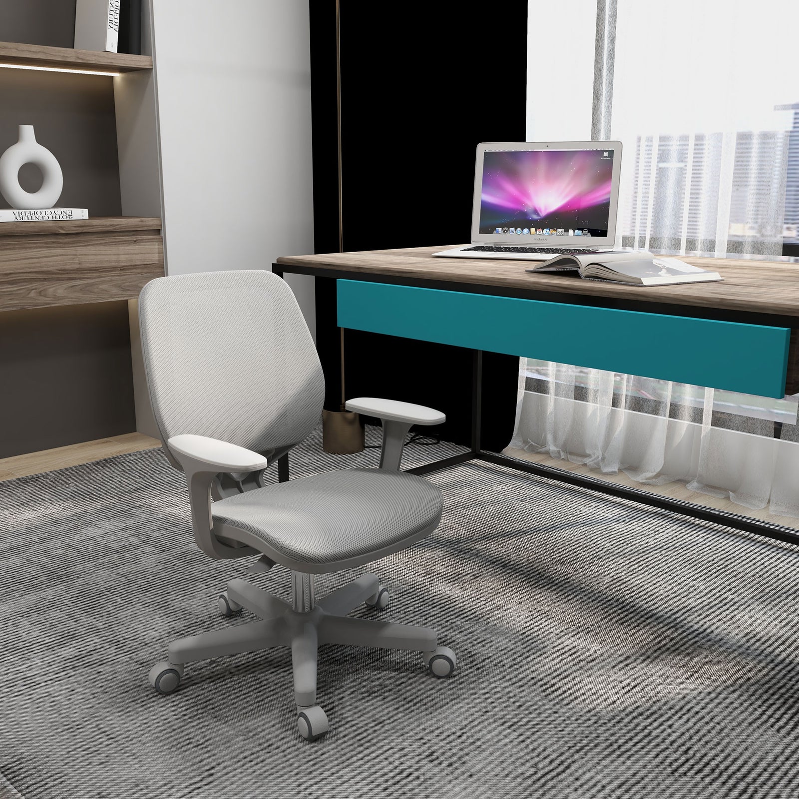 Office Chair, Swivel Wheels | Grey