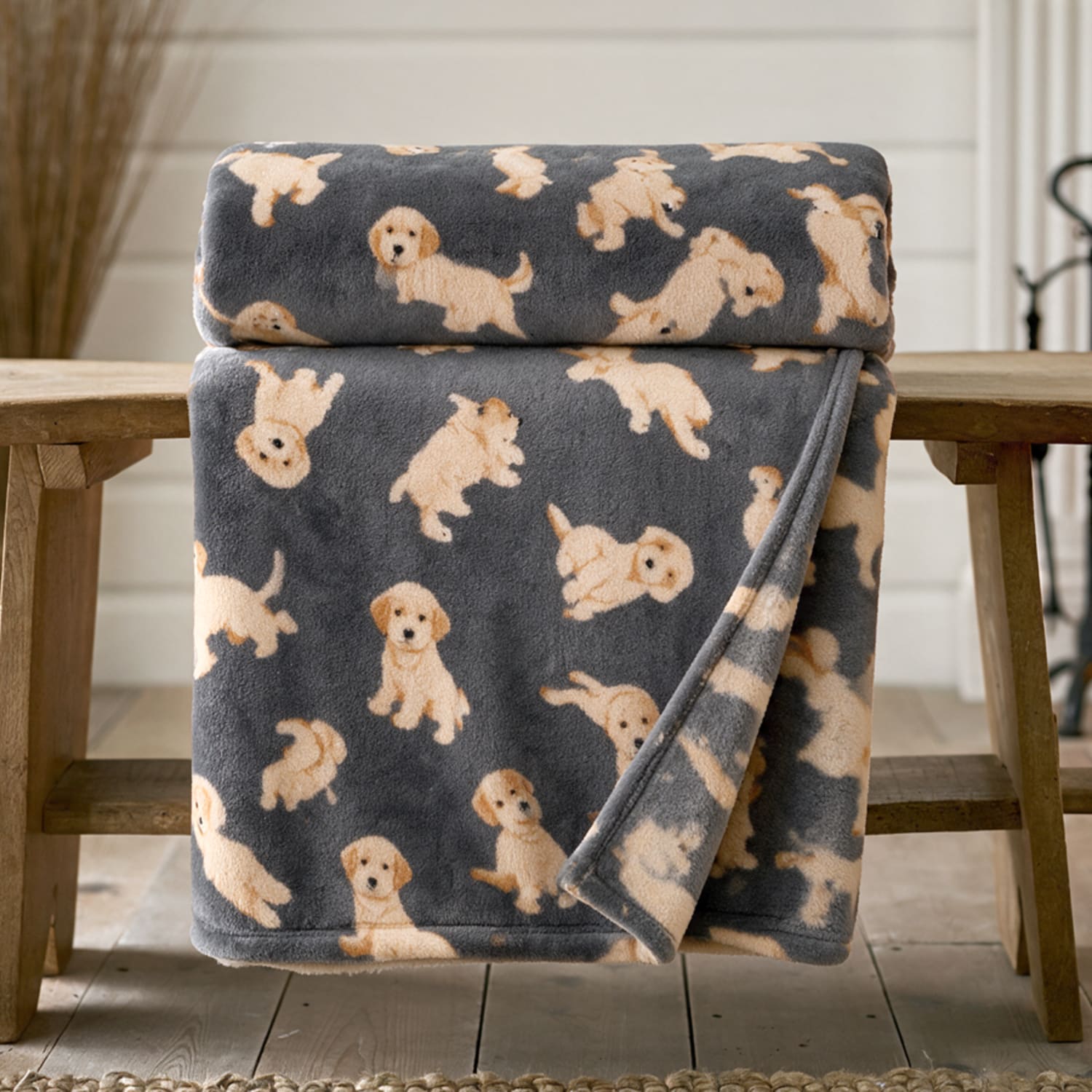 Deyongs Cozy Comforts Cockapoo Fleece Throw – Dog Print Blanket