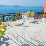 Outsunny 3 Pieces Bistro Set, Folding Chairs, Mosaic Table, White