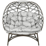 2-seater Woven Egg Chair, Light Grey
