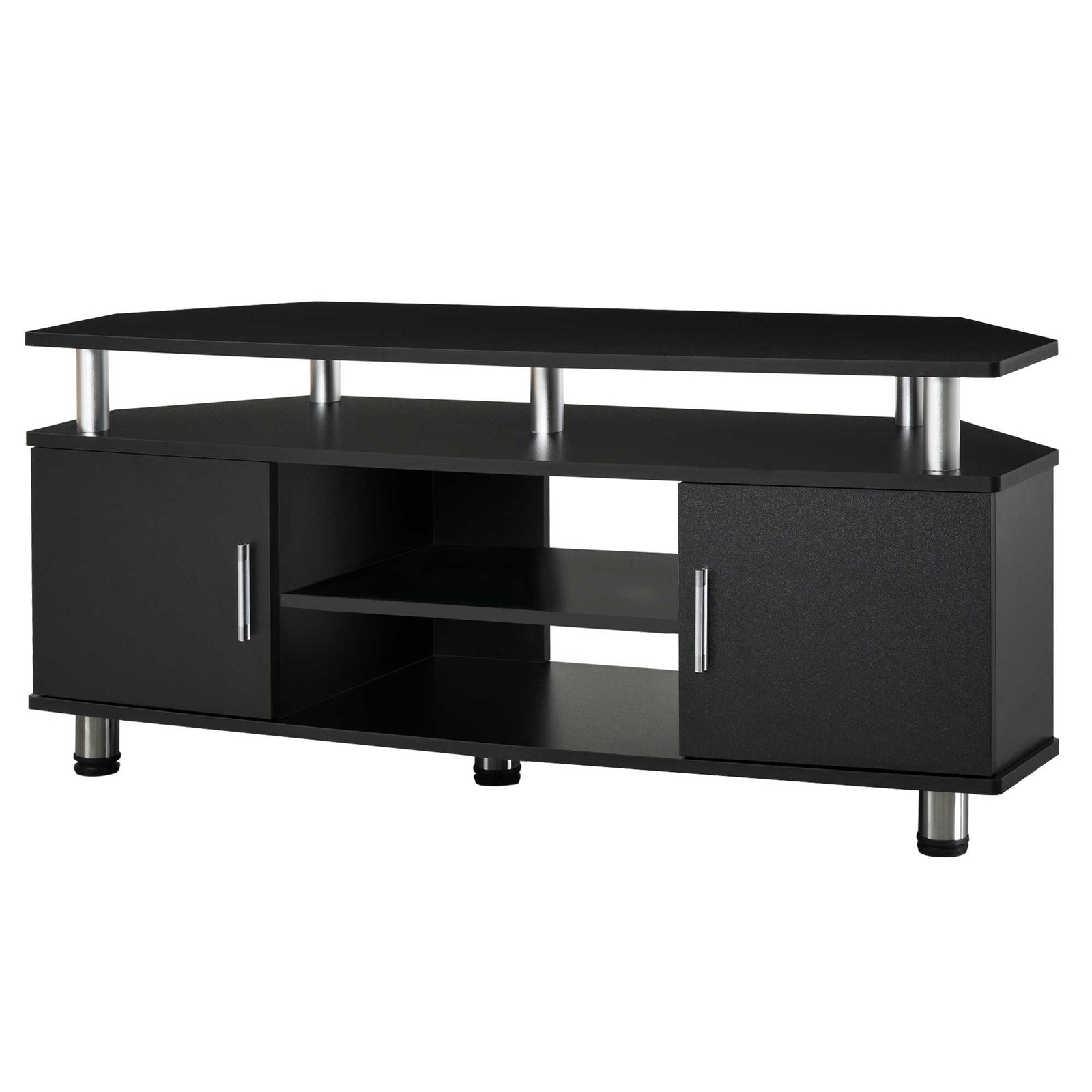 Tv Unit Cabinet W/ Storage Shelves Cupboard | Black