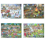 Seasons On The Green Jigsaws - 4 X 500 Piece Jigsaw Puzzles Multi Pack - For Adults