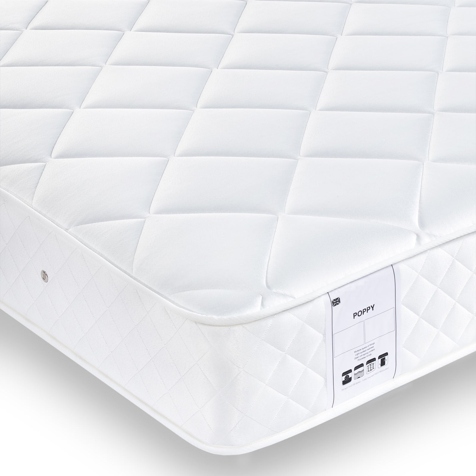 Poppy Coil Spring Quilted Mattress | Super King | White