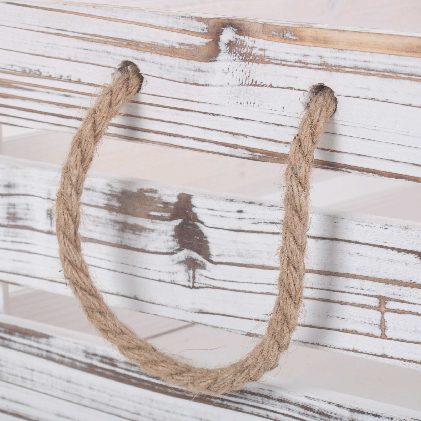 Vintage Slatted Wooden Crate | Large | Gray