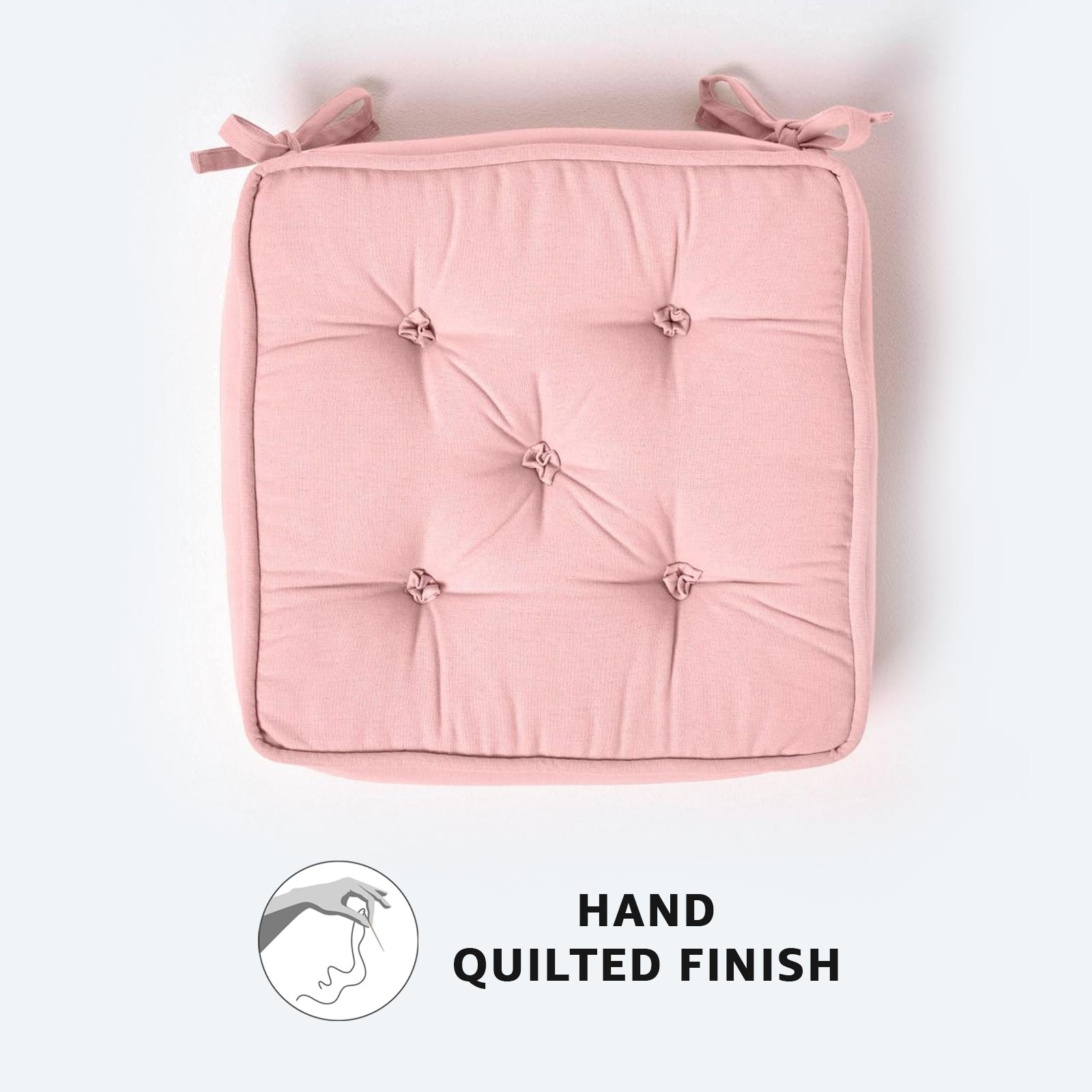Cotton Dining Chair Booster Cushion | 40cm x 40cm | Pink