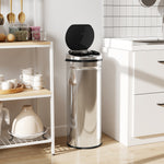 50l Sensor Bin, Stainless Steel Kitchen Bin With Automatic Close | Silver