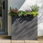 Long Zinc Galvanised Tall Trough Planter | 100cm x 35cm x 80cm | Gray