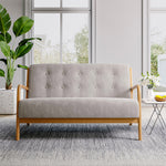 Wooden Frame 2-seater Sofa – Modern Upholstered Loveseat