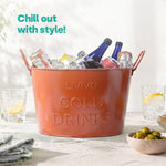 Galvanised Steel Drinks Bucket | Coral
