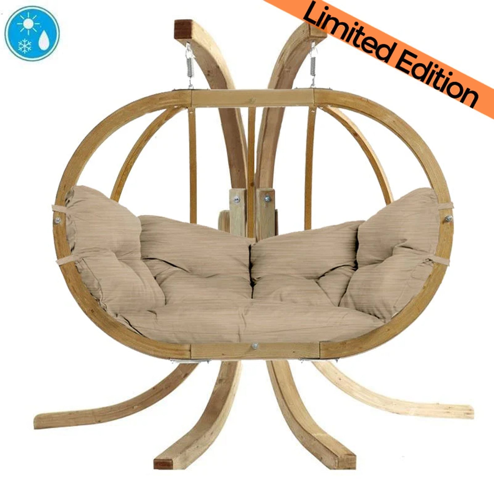 Globo Royal Double Seater Hanging Chair Set | Double | Brown