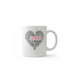 Love Typography Heart Printed Ceramic Mug Valentine’s Day Gift