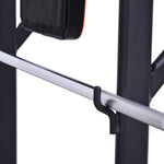 Power Tower Dip Station With Sit-up Bench And Tension Ropes | Black