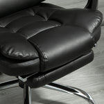 Pu Leather Executive Chair With Footrest | Black